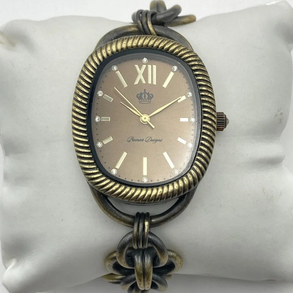 Premier Designs Women's Watch 34mm Brass Tone Toggle Clasp Autumn New Battery 7